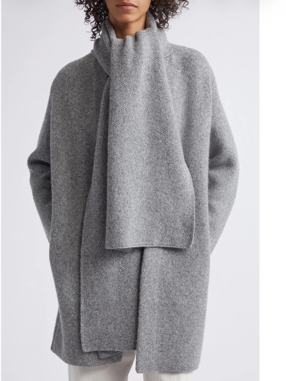 Vince Drape Sweater Coat in Medium Heather Grey